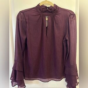 JOLT Long Sleeve Shimmer Blouse Size Small